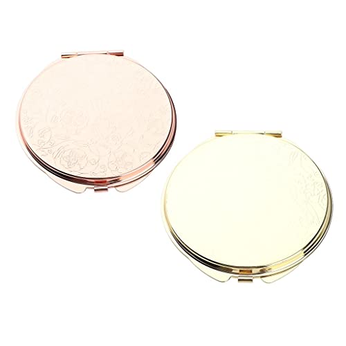 Miroir portable double pliage or 6x6 cm compact pour fêtes et maison - 6