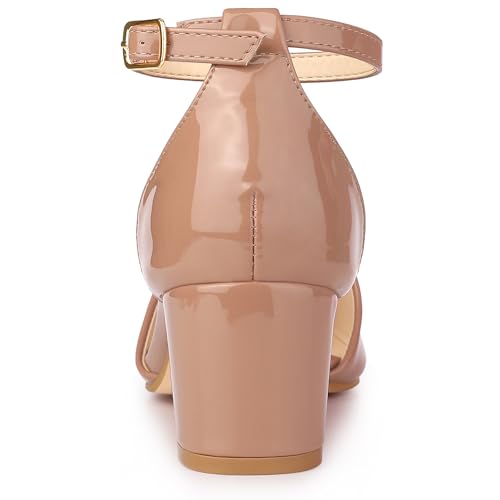 Allegra K Women's Pump Pointed Closed Toe Low Chunky Heels Pumps3