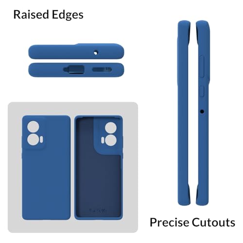 Image of SPRIG Compatible with Moto Edge 50 Fusion Premium SilkTone (Liquid Silicone) Back Cover Drop Tested Shock Proof Mobile Case for Men, Women, Boys and Girls with Camera Protection (Navy Blue)