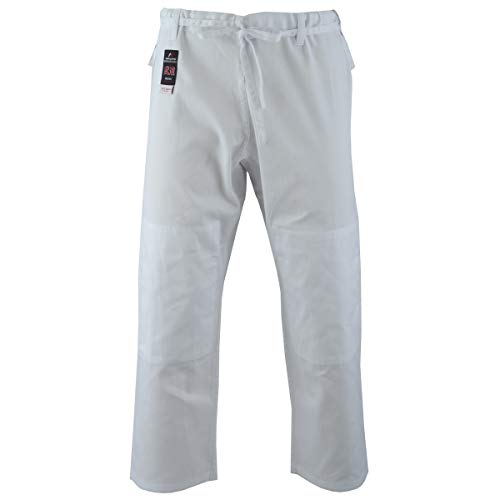 Malino Pantalones de judo para niños y adultos, pantalones de judo para hombre, color blanco, de algodón ligero, 7 onzas (3/160, blanco)