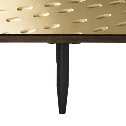 Safavieh Couture Home Eleni Modern Dark Brown And Shiny Brass 3-Door Sideboard #TOP6
