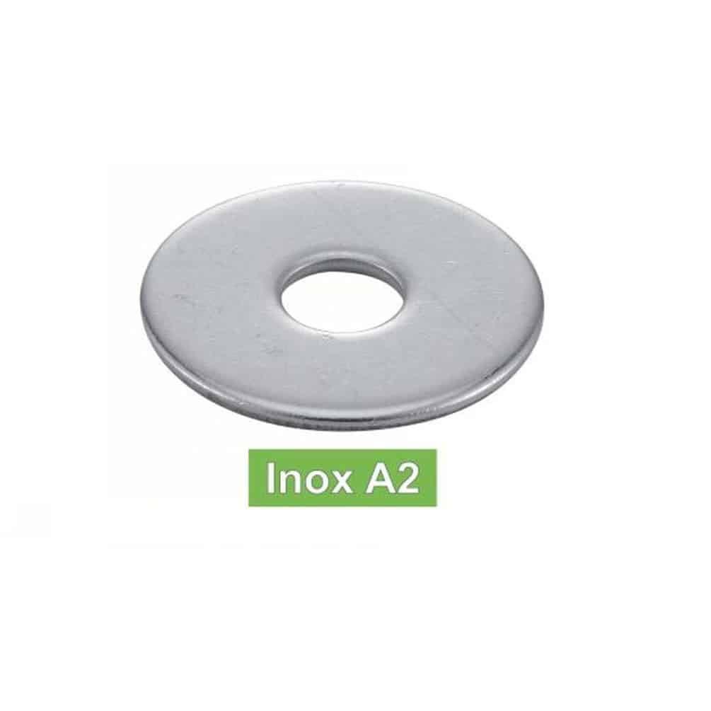 100 rondelle piatte extra larghe tipo LL 12 mm - NFE 25513 - NFE25-514 - ISO 7089 - Inox A2 - D-Work