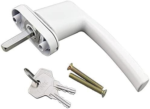 Serrure de fenêtre en acier inoxydable, serrure coulissante, poignée, transmission plastique avec clé à l'intérieur l'ouverture extérieure