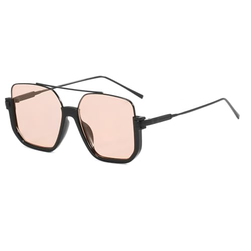 ADE WU Retro Oversized Aviator Sunglasses for Women Men Vintage 70s Square Semi-Rimless Pilot Style Sun Glasses4