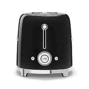 SMEG 2 Slice Toaster with Sandwich Racks, Black SMEG 2 Slice Toaster with Sandwich Racks Black