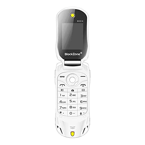 Image of Blackzone Eco X, Basic Car Shape Flip Along with Charger (Dual Sim & 1.80 inch Colour Display Screen) (White)