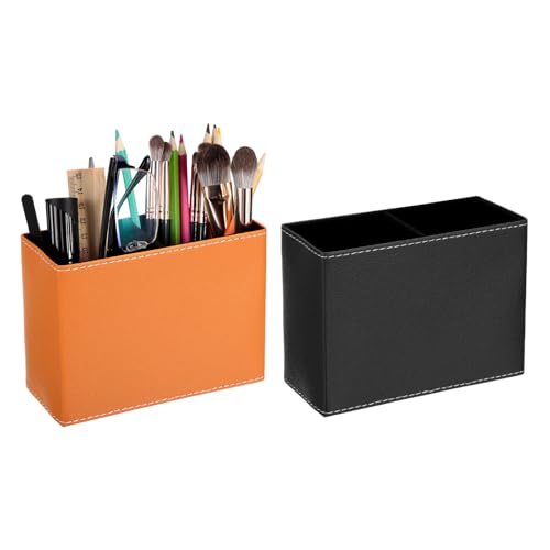 Porte-crayons pour bureau en cuir PATIKIL élégant et design