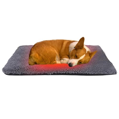 犬用温熱マット、静音猫用ヒーターベッド - 猫用ヒーターペットの子犬用の自己温めスリーピングパッド,滑り止め底、家具、ソファ、床、ペットベッド、屋外猫小屋用の厚みのある犬用ベッドマット