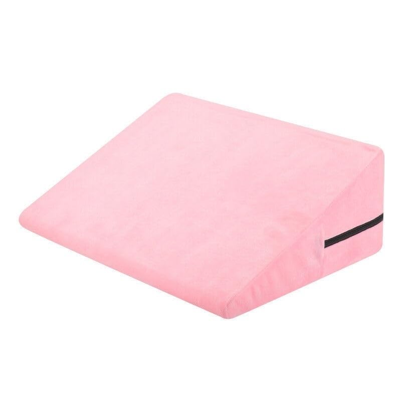Oreiller orthopédique en coin en mousse avec housse amovible rose