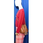 Sac CUIR femme bandoulière |Sac CUIR femme Italien | Sac à main femme | Sac Bourse Femme CUIR bandoulière |Sac Pompon 'Abril' ANCIEN PRIX 90,00 EUR