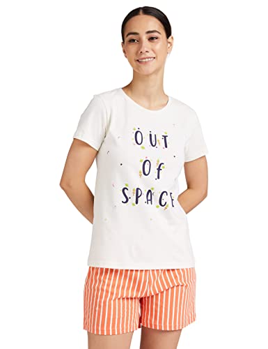 Image of Amazon Brand - Eden & Ivy Women's Cotton Regular Fit T-Shirt and Shorts Night Suit (Night Wear | Lounge Wear Set)