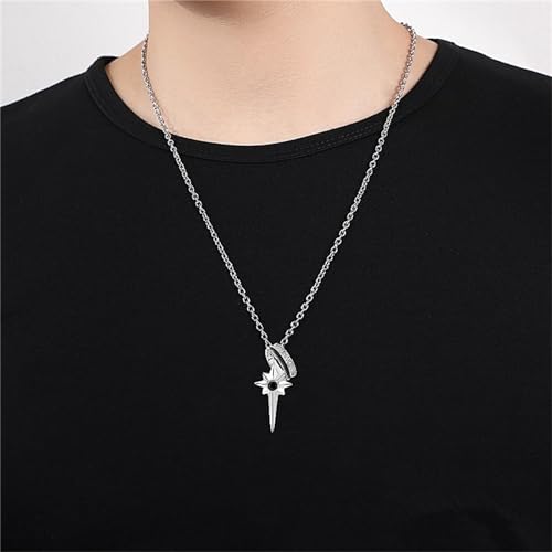 S925 sterling silver men geometric pendant collier tendance ins
