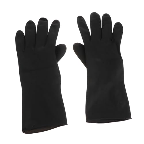 BCOATH Barber Gloves Non-slip Waterproof Hair Shampoo Gloves for Dyeing Cleaning and Cooking Black Made Mitten for Women Men