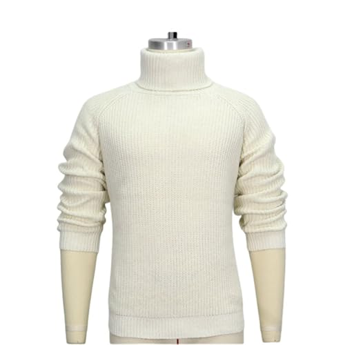 Mens Knitted Turtleneck Sweater Casual Fashion Ribbed Long Sleeve Solid Color Warm Pullover Sweater4