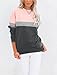 Cuptacc Langarmshirt Damen Pullover Herbst Farbblock Rundhals Sweatshirt Damen Elegant Rundhals Oberteile Damen Party Rosa Grau L 42-44