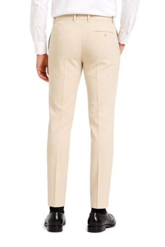 Image of Men's Stretchable Solid Plain Formal Trousers - Regular Fit Stylish Pants for Office & Party, Fashionable Dress Trousers for Men