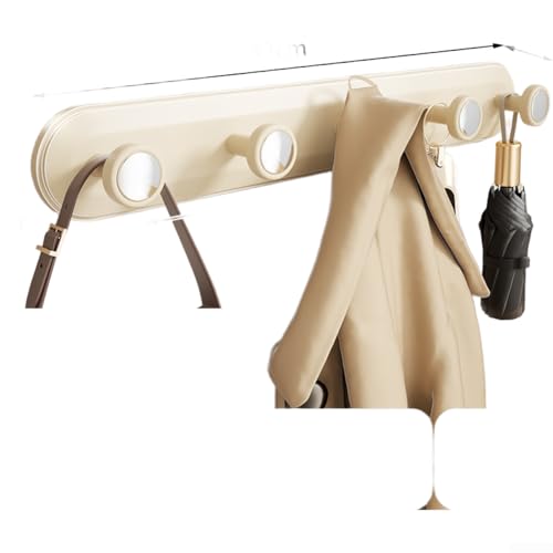 Ganchos de montaje en pared sin taladrar con ventosas fuertes, colgador de 5 filas para puerta de baño, soporta hasta 10 kg para colgar toallas, ropa exterior y artículos esenciales (blanco cremoso)
