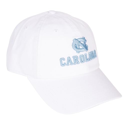 Desert Cactus University of North Carolina Baseball Hat UNC Chapel Hill Tar Heels Brimmed Embroidered Hats Cap Adjustable Cloth Strap Adult (Style F1) White