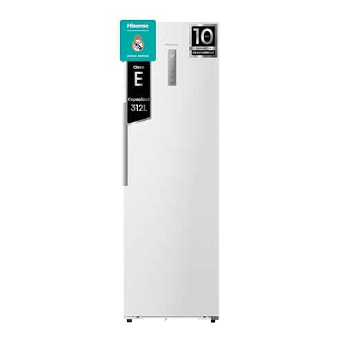 Hisense FT3K310SEWE Congelador, 1 Puerta De Libre Instalación Kitchen Fit, Class E, 312 L, Alto 185.6 cm x Ancho 59.5 cm, Color Blanco, Ventilación Inferior, Apertura de Puerta 90 Grados