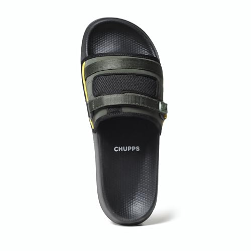 Image of CHUPPS Element Grey & Black Drift Orthopedic Slippers | Soft Footpharma Footbed | Breathable Ventilation Holes | Lightweight Flip Flops | Anti-Skid Chappals for Everyday For Mens