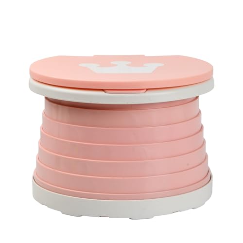 volumoon Inodoro Plegable para Niños, Asiento Inodoro, Asiento de Iinodoro Portátil, Vater Para Niños, Inodoro Portátil Niña, Asiento de Iportátil, Orinal de Viaje, WC Portátil Niños Niña (rosa)