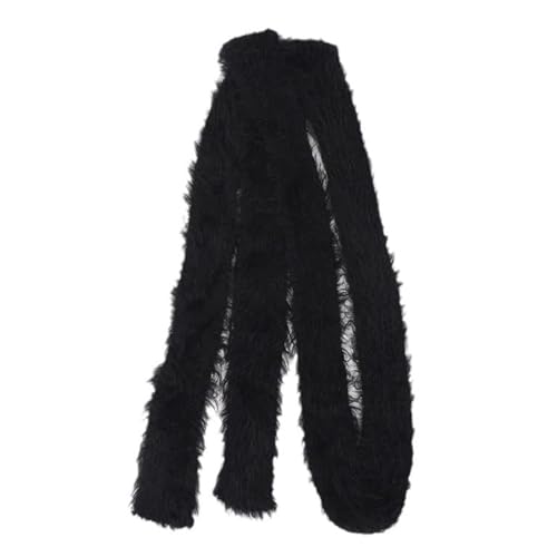 BLACKNANA Knit Scarf for Women Long Skinny Belt Necktie Imitation Mink Hair Photo Props Long Neckerchief Skinny Scarf Necktie