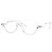 Zeelool Stylish Semi-rimless Cat Eye Glasses Frame for Women with Non-prescription Clear Lens Felicia VHP0189-01 Crystal