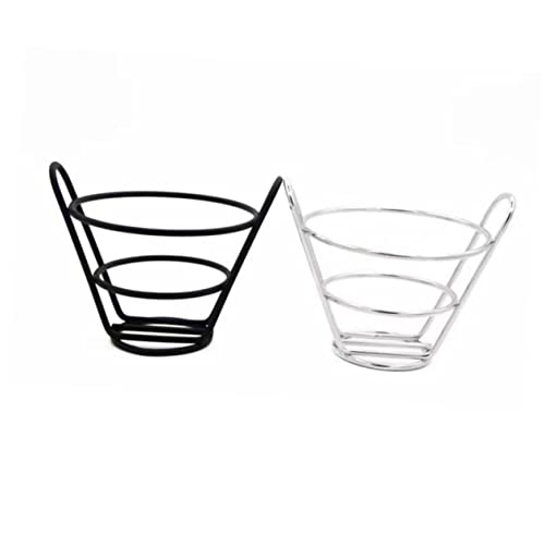 VINTORKY 1pc Fries Cone Fish Chips Holders French Fries Holder Food Serving Tray Cone Holder Cup Holders for Cars Fryer Serving Basket French Fry Stand Holder Fries Cup Holder Black