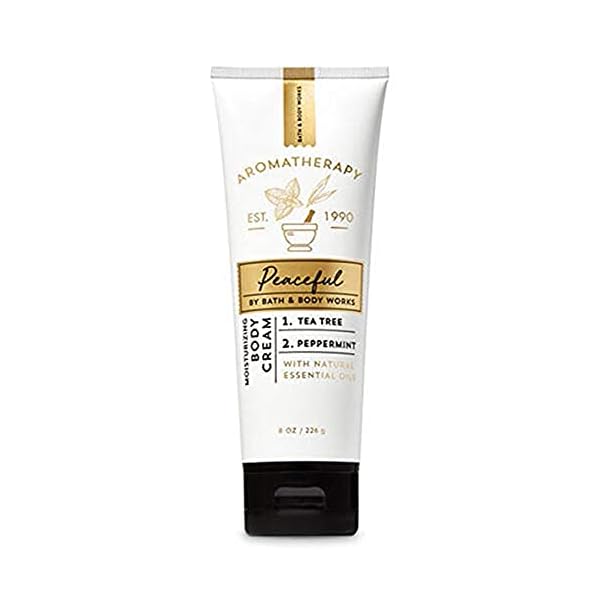 Bath & Body Works Aromatherapy Peaceful Tea Tree Peppermint 8 Ounce Moisturizing Body Cream