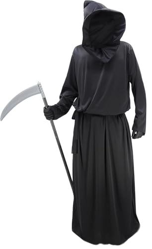 Cape noire à capuche pour fête d'Halloween et soirées déguisées à thème