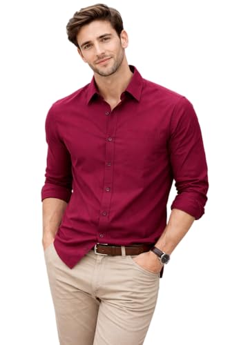 Image of Tagas Men's Shirt|Men's Everday Regular Fit Solid Shirt | Cotton Rich |Men's Washed Cotton Twill Casual Shirt - Regular Fit|(Available in Plus Sizes)