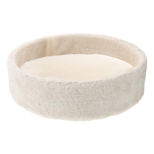 Homoyoyo Cama de Repuesto para Árbol de Gatos Plataforma Redonda de 30 CM Nido de Vellón Color Beige con Base de Madera Accesorio Compatible para Hamacas de Gatos Uso Doméstico para