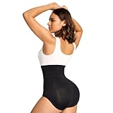DODOGOGO Women's Tummy Control Shapewear Panties Hi-Waist Body Shaper Underwear Slimming Briefs Compression Minimalist (US, Alpha, Medium, Regular, Regular, 1, Black)