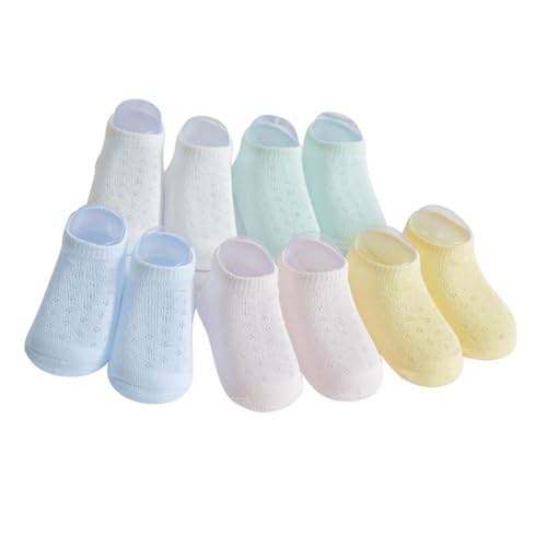 PACKOVE 5 Pairs Kids Breathable No Show Ankle Socks Ultra-thin Mesh Socks for Summer Seamless Green for 0-1 Years
