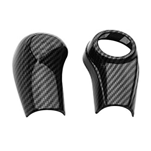 Zcargel Car Gear Knob Cover, ABS Carbon Fiber Knob Cover Sticker Car Gear Shift Knob Interior Trim Stickers Compatible With HRV HR-V Vezel 2019 Vehicle Gear Shift Sticker