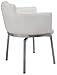 Milan Denise Club Style Swivel Arm Chair (Set of 2), White