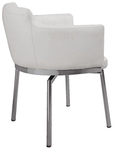 Milan Denise Club Style Swivel Arm Chair (Set of 2), White