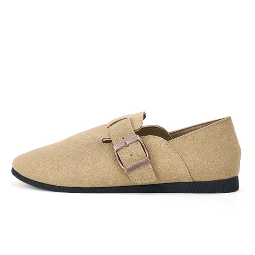 Recopilación de Zapatos Dama los mejores 10. 47 CHUCI Zuecos Clog para Mujer, Mules para Mujer, Zapato Casuales para Trabajo para Invierno Cómodos y Ajustable para Dama, con Hebilla Ajustable y Plantillas Suaves (Caqui, 25.5...