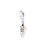 SANHUA Damen-Charm-Babyschuh-Anhänger, Anhänger, 925Er Sterlingsilber, Charms, Perlen Für Mama, Mädchen, Kompatibel Mit Allen Europäischen Armbändern
