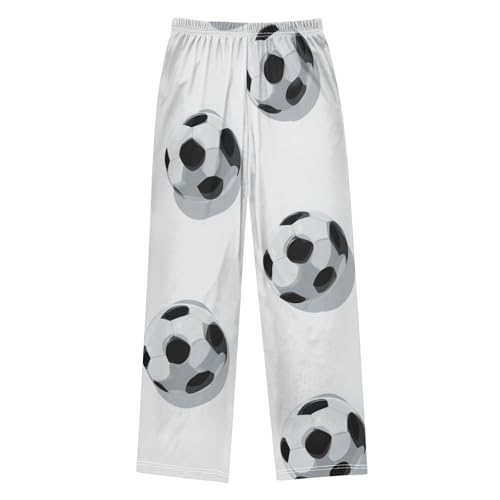 Soccer Balls Print Boys Long Pants Soft Trousers Elastic Waist Kids Lounge Bottoms with Pockets S-XL2