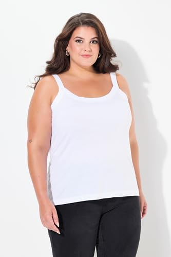 Ulla Popken Top Con Spaghetti Maglietta, Bianco Neve, 56-58 Donna - 6