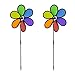 Relaxdays Windrad Blume, 2er Set, Deko Gartenstecker für Balkon, Terrasse & Garten, HBT 66 x 27 x 7 cm, Regenbogen, bunt