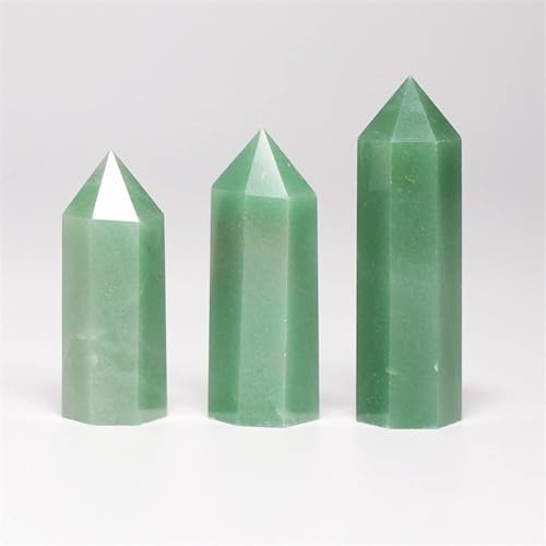 livre 1 PC Naturel Dongling Jade Fluorite Cristal Hexagonal Prisme Décoration Restauration Réhabilitation Bar Décoration De La Maison Cristal Pierre Collections de la maison ( Color : Green Aventurine , Siz