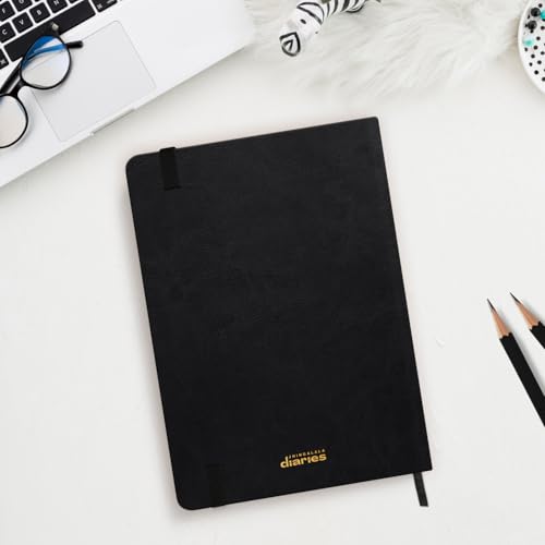 Jhingalala PU Leather Hard Bound Executive Diary, Black, A5 - Image 7