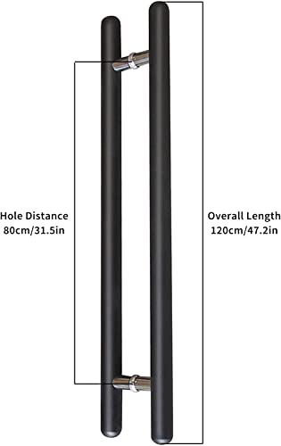Poignée de porte intérieure extérieure double face bois 120cm - 7