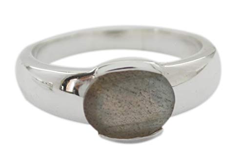 Bague en labradorite naturelle bague de créateur argent 925 pour femme tendance