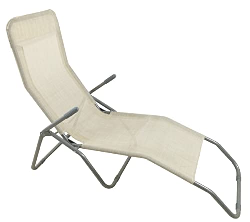 MA MAISON Lettino Prendisole Basculante Sdraio da Esterno 130x43x58h cm