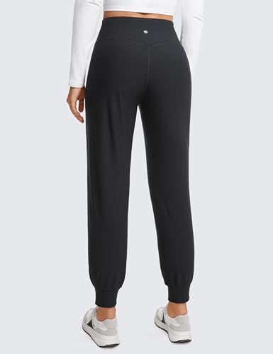 CRZ YOGA Womens Fleece Lined Workout Joggers with Pockets 27.5" - Hiking Running Outdoor Pants Water Resistant Winter Warm2