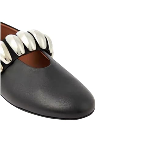 Womens Rhinestone Mary Jane Ballet Flats with Buckled Strap Round Toe Metallic Paillette Slip-On Soft Dress Shoes4