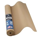 Brown Kraft Butcher Paper Roll - 18 Inch x 100 Feet - USA Made - Food-Grade Paper for Wrapping and Smoking Meat, BBQ, Grilling, Perfect Brisket Crust - Durable, Unbleached, Uncoated & Unwaxed